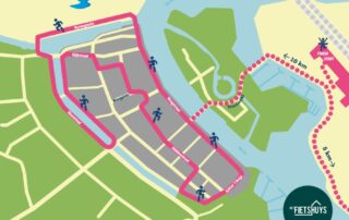 Plattegrond van de route door het centrum van Weesp